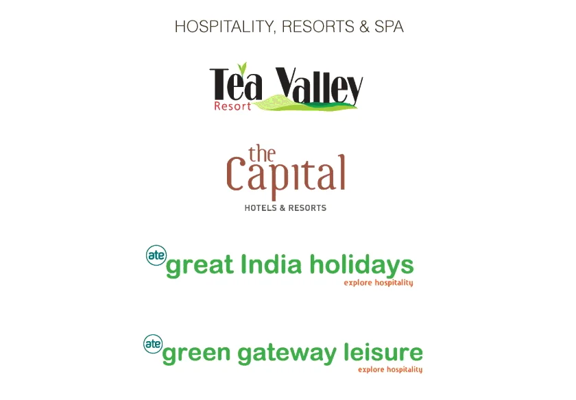 Hospitality, Resorts & Spa: Tea Valley Resort, The Capital Hotels & Resorts, Great India Holidays and Green Gateway Leisure.